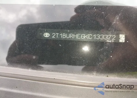 2019 Toyota Corolla Se z USA, uszkodzony, nr VIN 2T1BURHE6KC133372